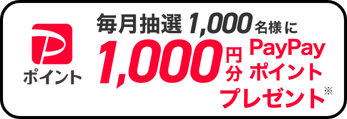 �������1,000̾�ͤ�1,000��ʬ��PayPay�ݥ���Ȥ�ץ쥼���