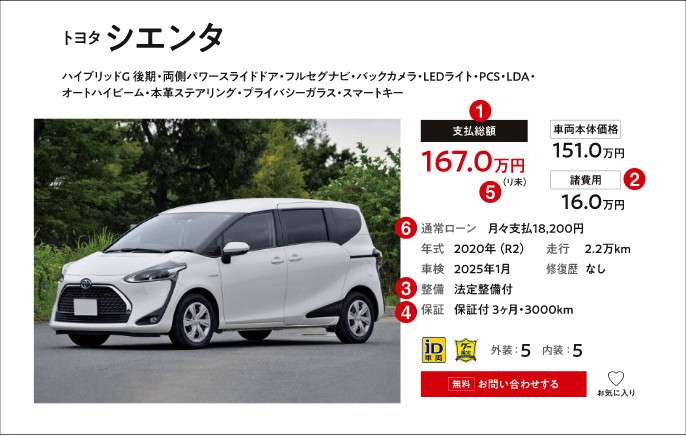 支払総額表示例