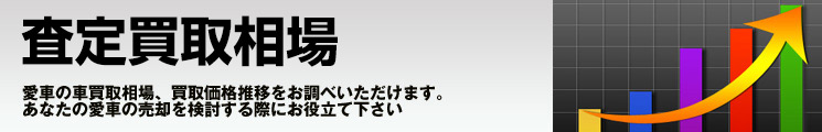 愛車の車買取相場、買取価格推移をお調べいただけます。あなたの愛車の売却を検 討する際にお役立て下さい
